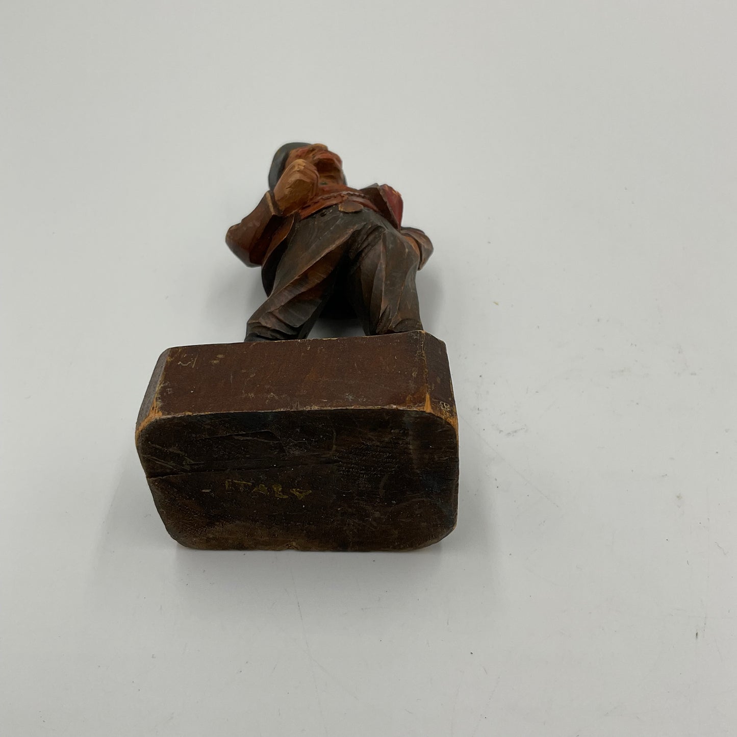 Vintage Hand Carved Wood Sculpture Marked Italy