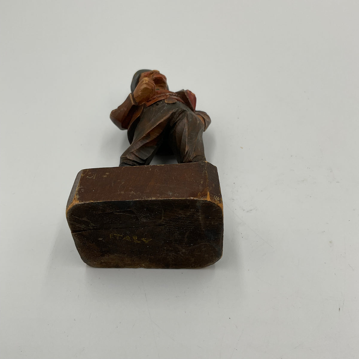 Vintage Hand Carved Wood Sculpture Marked Italy