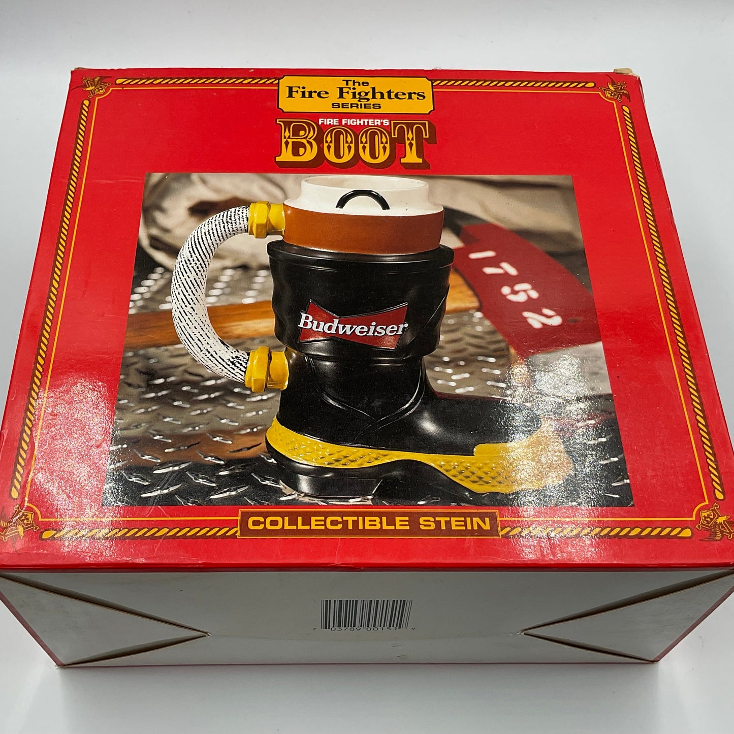 1997 Firefighter Budweiser Boot Mug Stein w/ Box