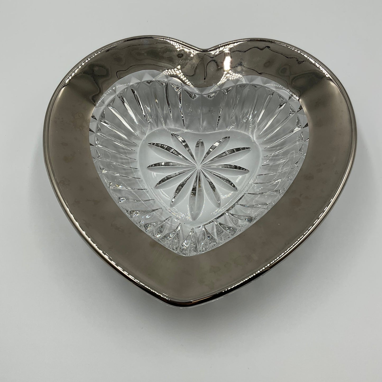 Boxed Mikasa Glass Heart Dish
