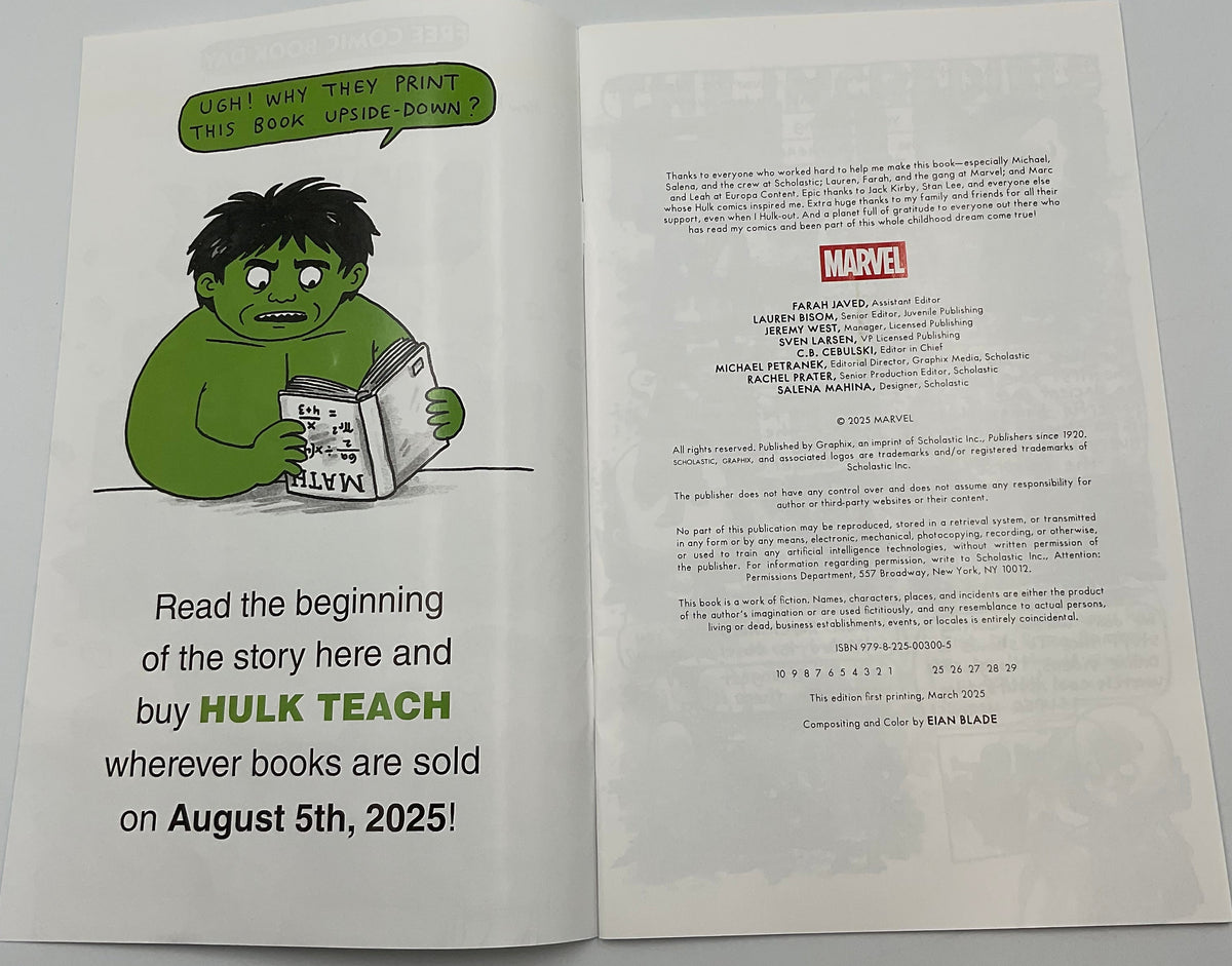 Hulk Teach Comic Book Day Exclusive Sneak Peek FCBD Jeffrey Brown 2025