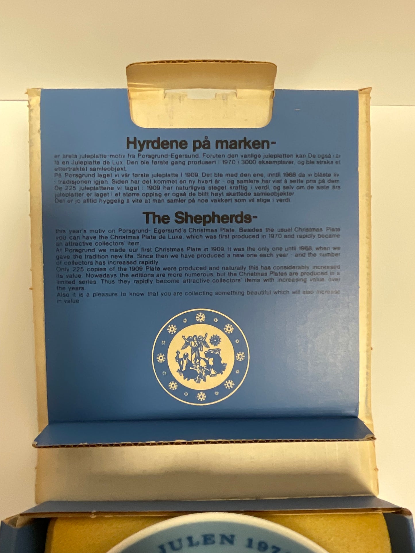 Julen Porsgrund Vintage 1974 The Shepherds Plate With Original Box