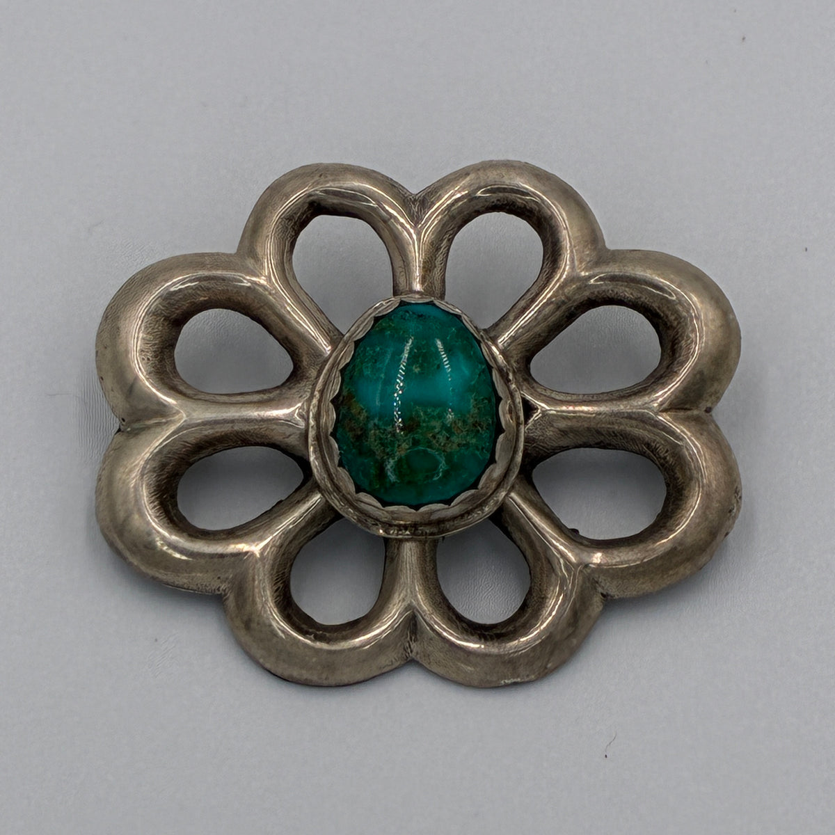 Vintage Brooch Wilford B Henry WBH Navajo Sterling Turquoise Openwork