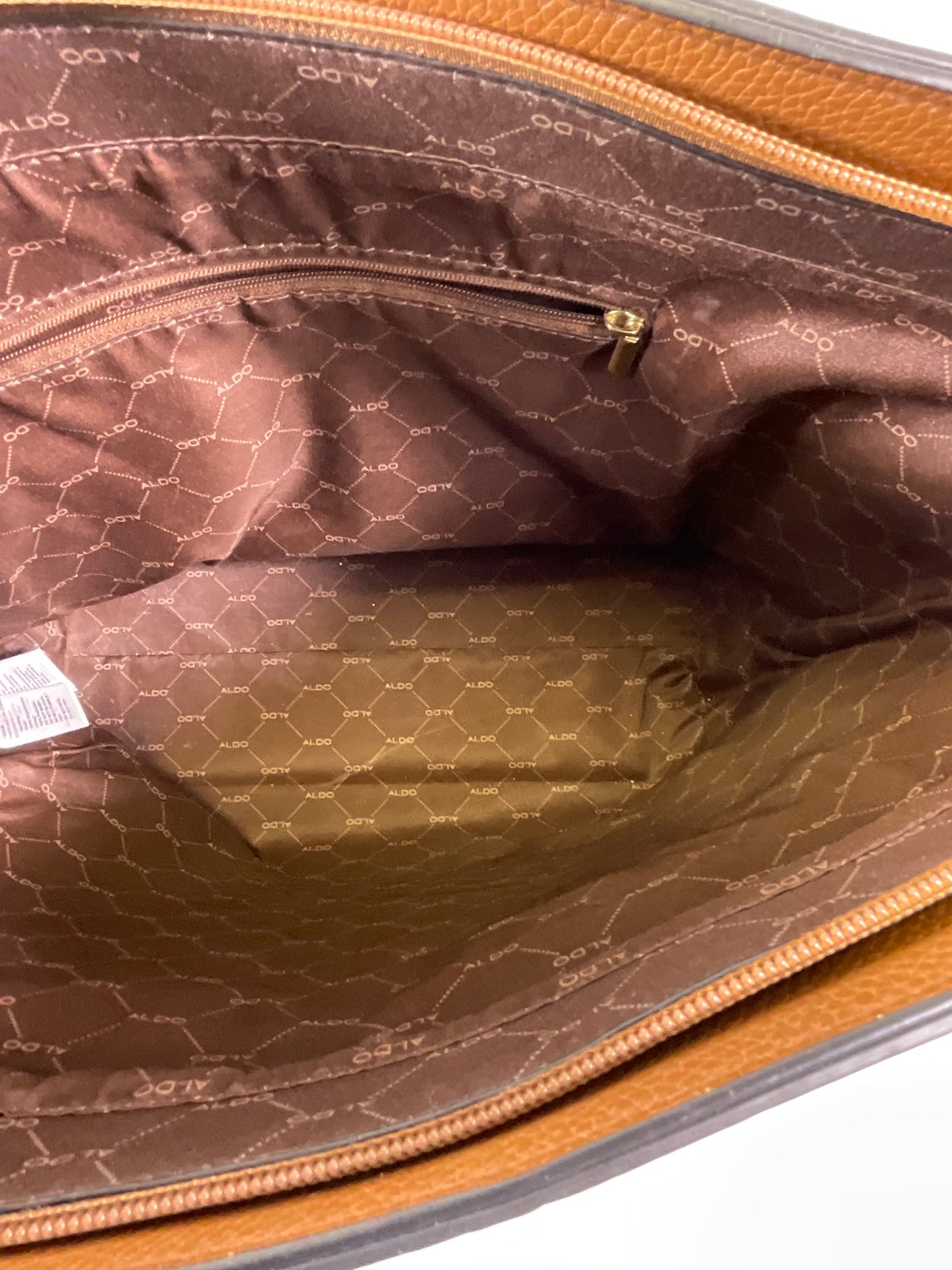 Aldo Brown Leather Style Goldtone Hardware Shoulder Bag Purse