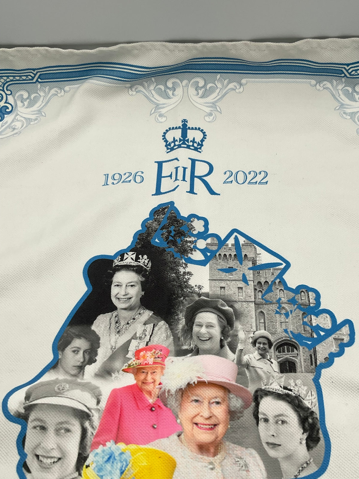 HM Queen Elizabeth II Memorial Silhouette Tea Towel 1926-2022 Unused