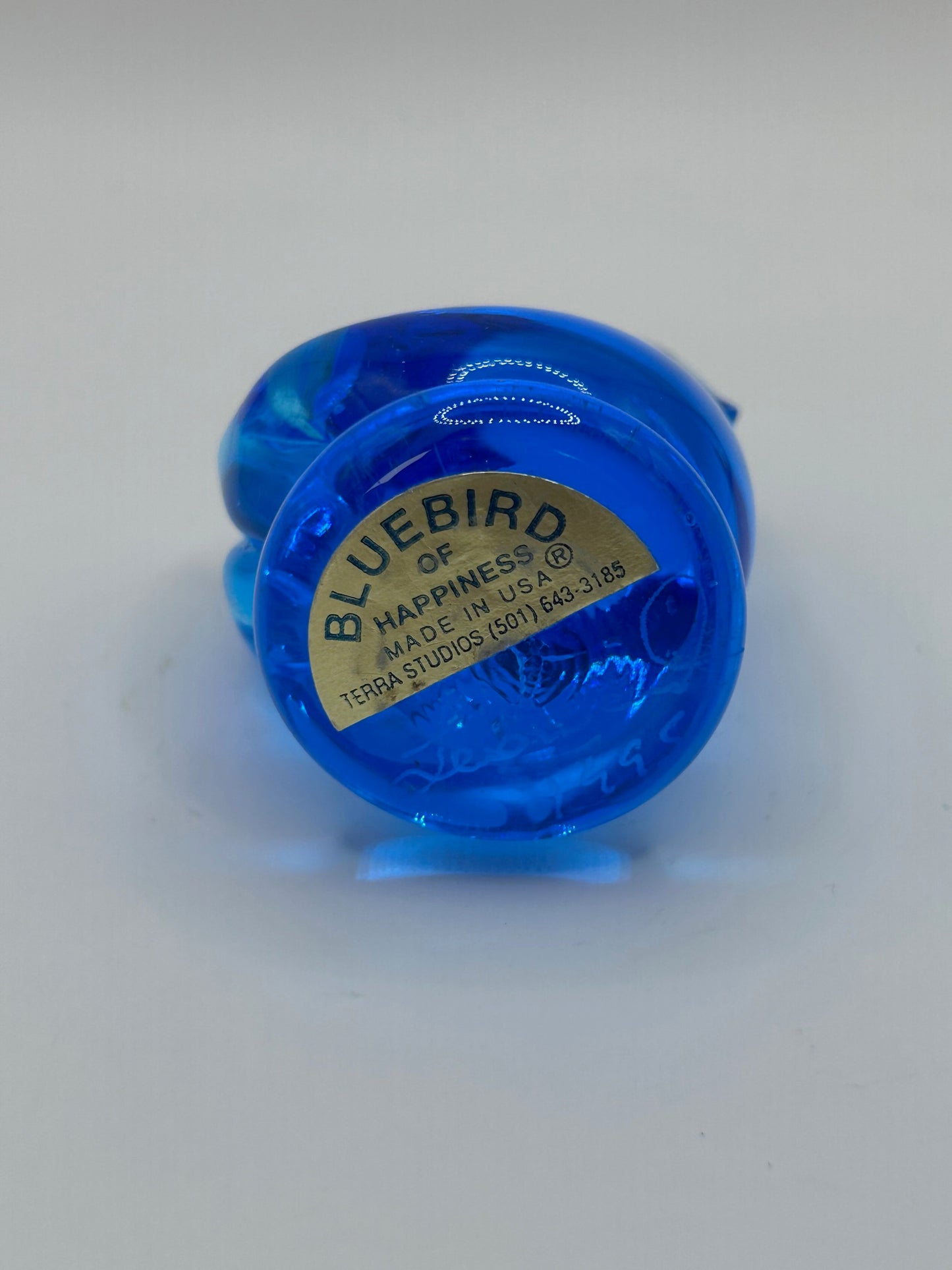 Leo Ward Vintage 1995 Artist Signed Bluebird of Happiness Handmade Terra Studios Artisan Glass Figurine