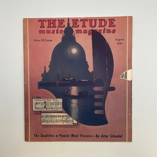 Vintage August 1941 The Etude Music Magazine