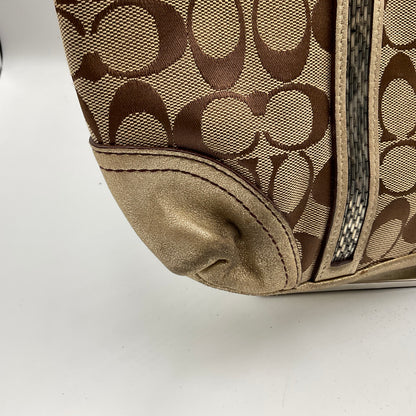 Coach Signature Gallery Tote Metallic Gold Trim