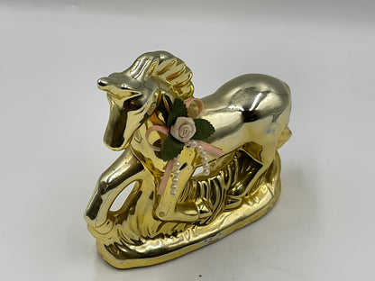 Gold Ceramic Unicorn Figurine