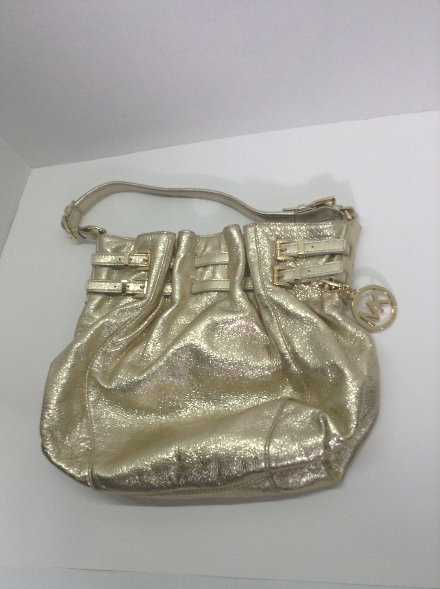 Michael Kors Edie Radiant Gold Metallic Shoulder Bag