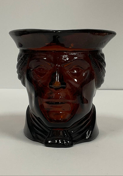 Paul Revere Vintage 1970s Avon Figural Bicentennial Amber Glass Head Candle Holder