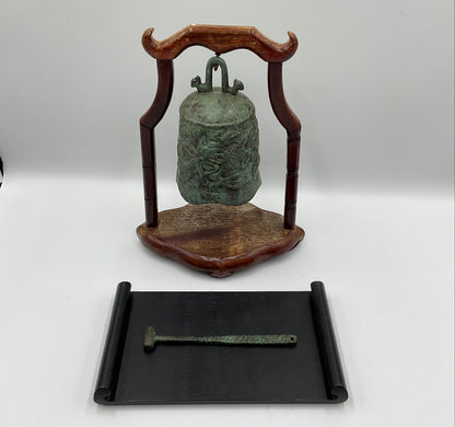 Chinese Antique Bronze Bell w/ Mallet