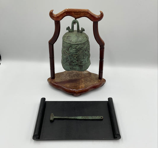 Chinese Antique Bronze Bell w/ Mallet