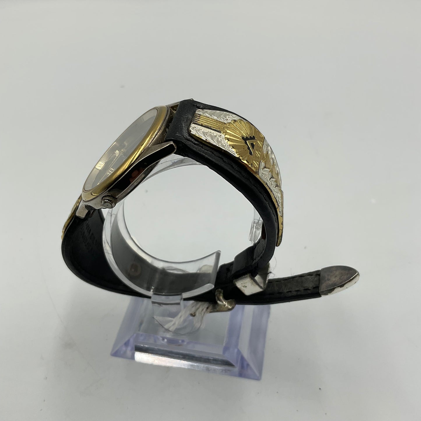 Montana Silversmiths Aztec Silver Gold Black Leather New Battery