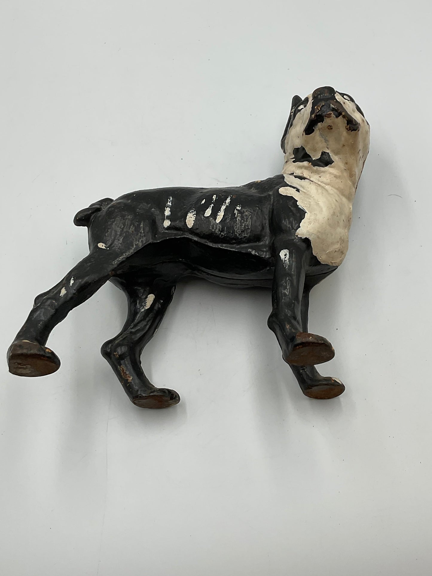 Vintage Hubley Style Cast Iron Boston Terrier Coin Piggy Bank