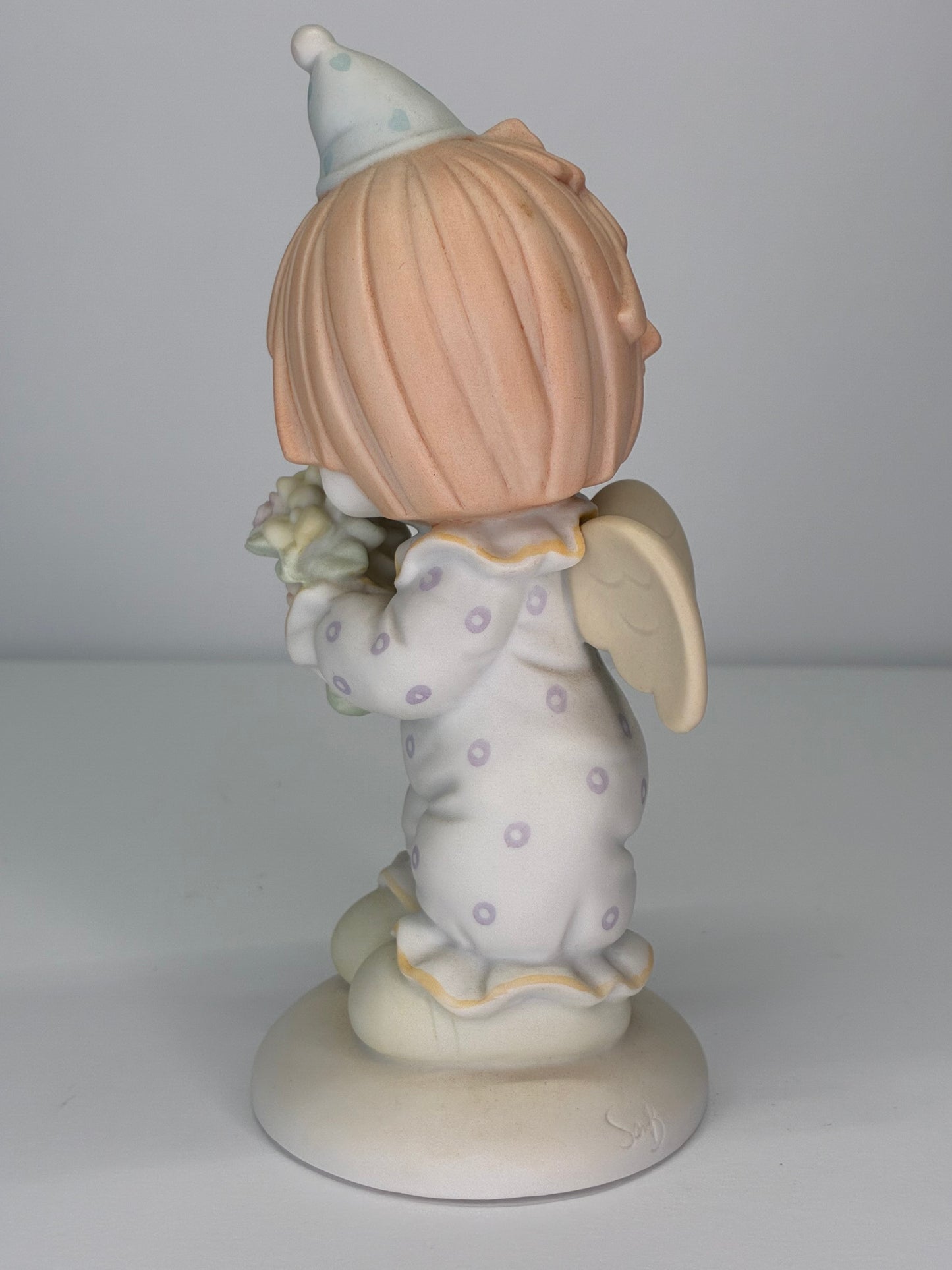 Precious Moments Vintage 1987 Happiness Divine Hand Painted Porcelain Collectible Figurine Original Box Mint