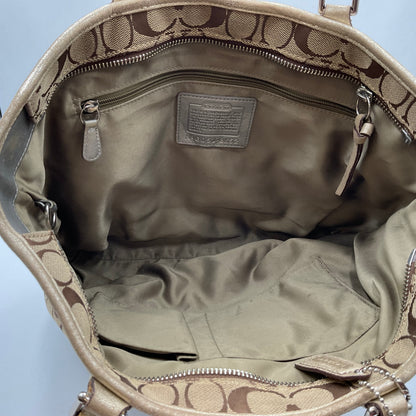 Coach Signature Gallery Tote Metallic Gold Trim