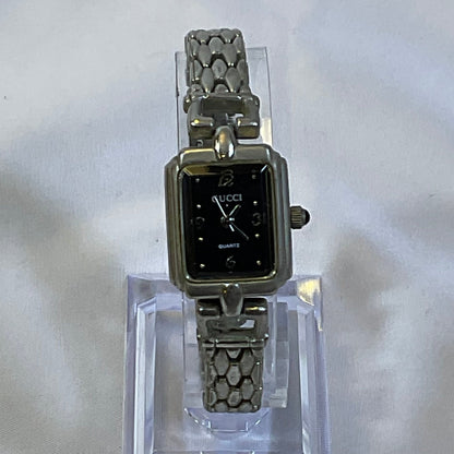 Vintage Gucci Quartz Women's Watch Emblem Stamped Silvertone Working Condition New Battery