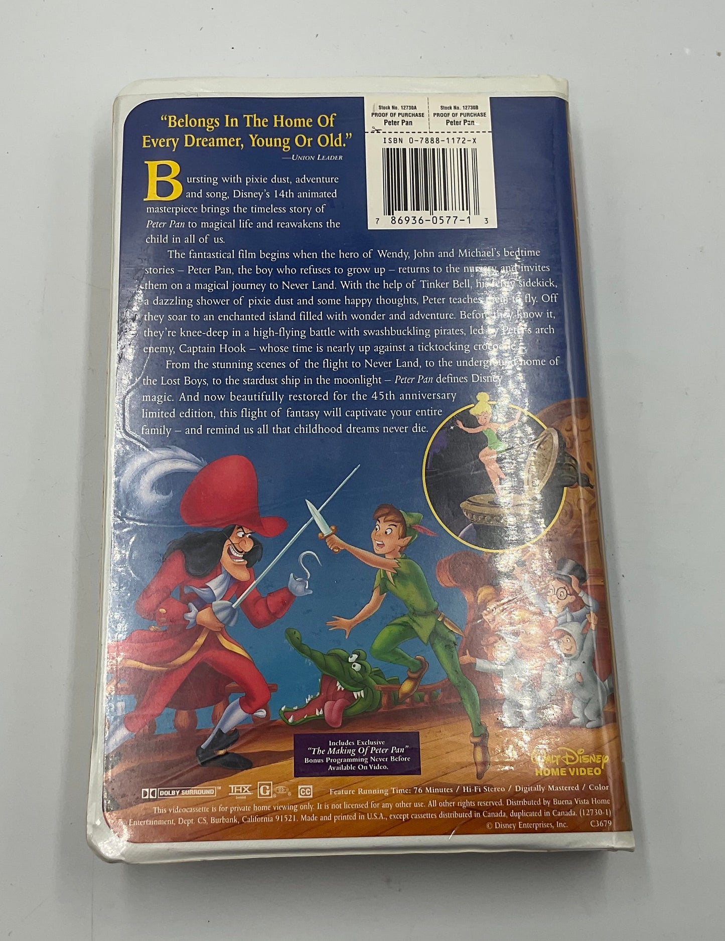Walt Disney’s Peter Pan 45th Anniversary Limited Edition VHS