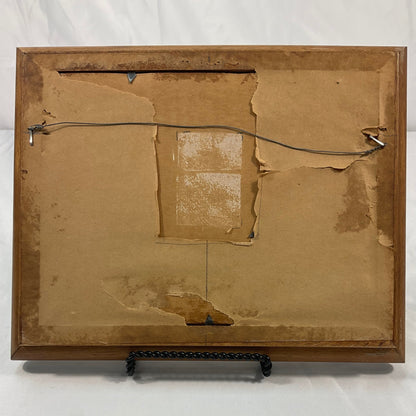 American Homestead Autumn in Wooden Frame Early Currier & Ives Reproduction 7 7/8" x 12 3/8"