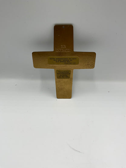Vintage Big Cross Pendant Bronze