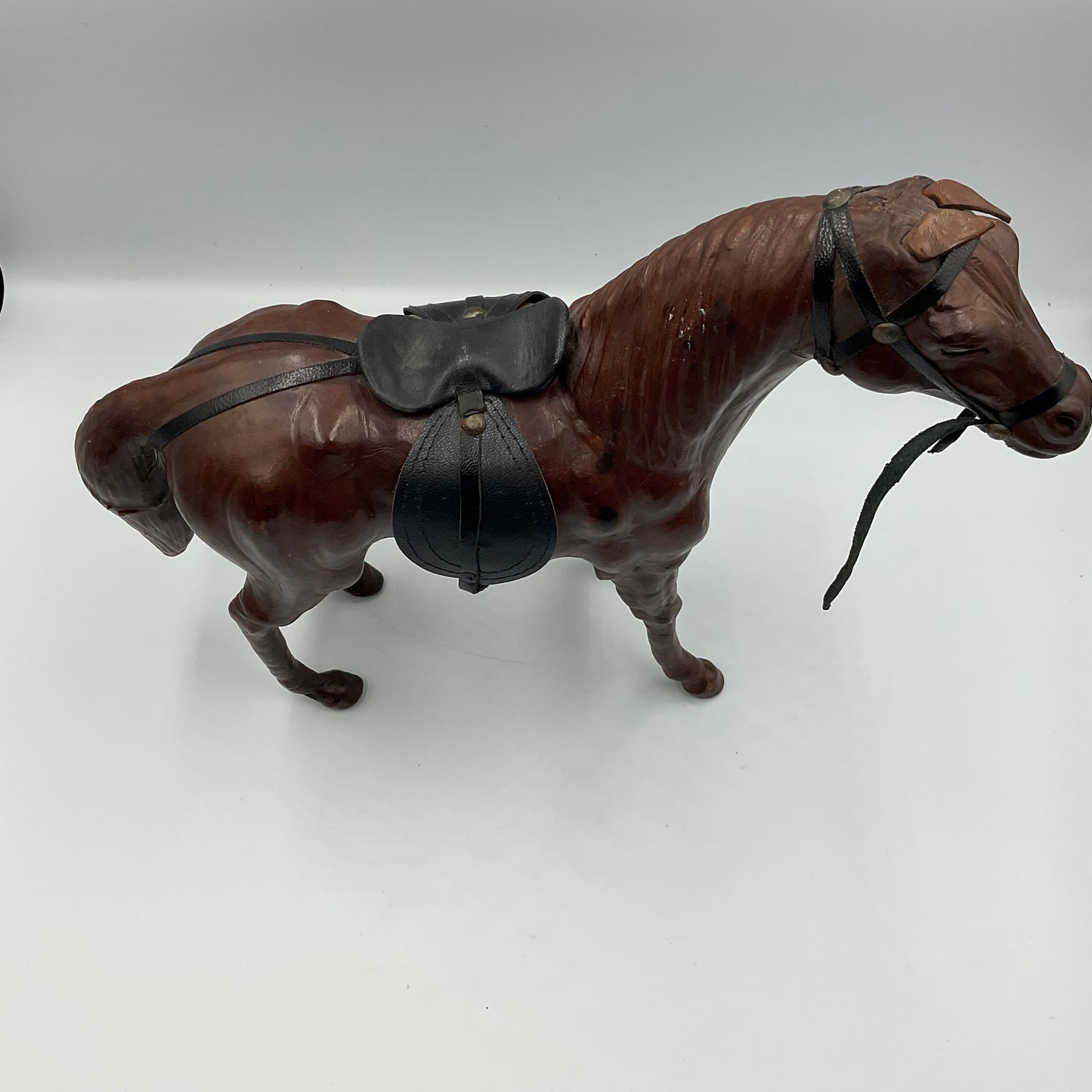 Vintage Leather Wrapped Horse Figurine
