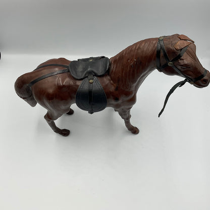 Vintage Leather Wrapped Horse Figurine