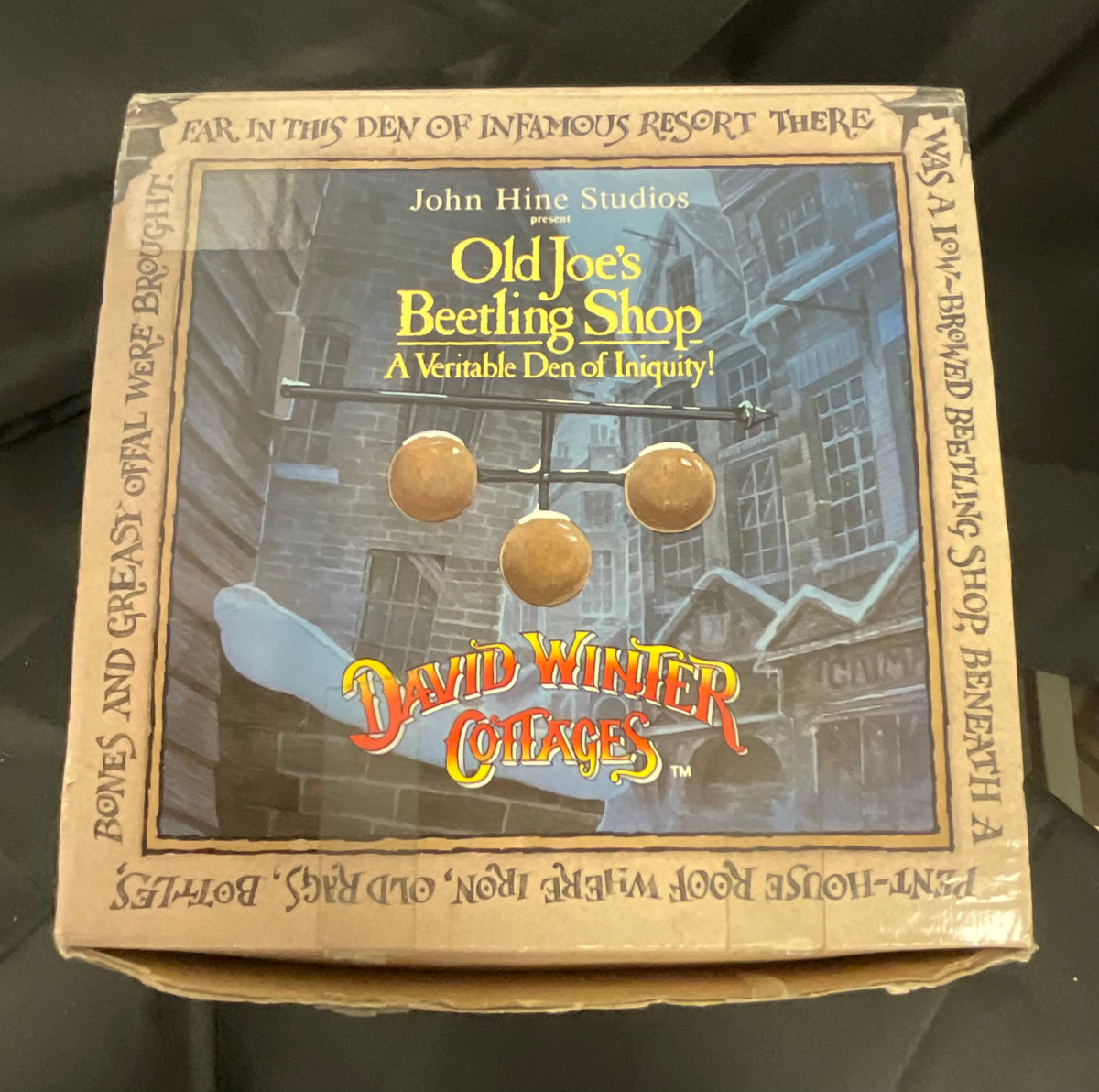 John Hine Studios Presents David Winter Cottages Old Joe's Beetling Shop Vintage 1993 New in Original Box