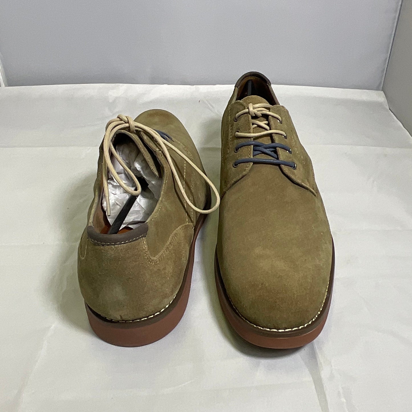 Crown and Ivy Tobacco Tan Suede and Leather Men's Shoes Size 13M Casual Dress Derby Loafers