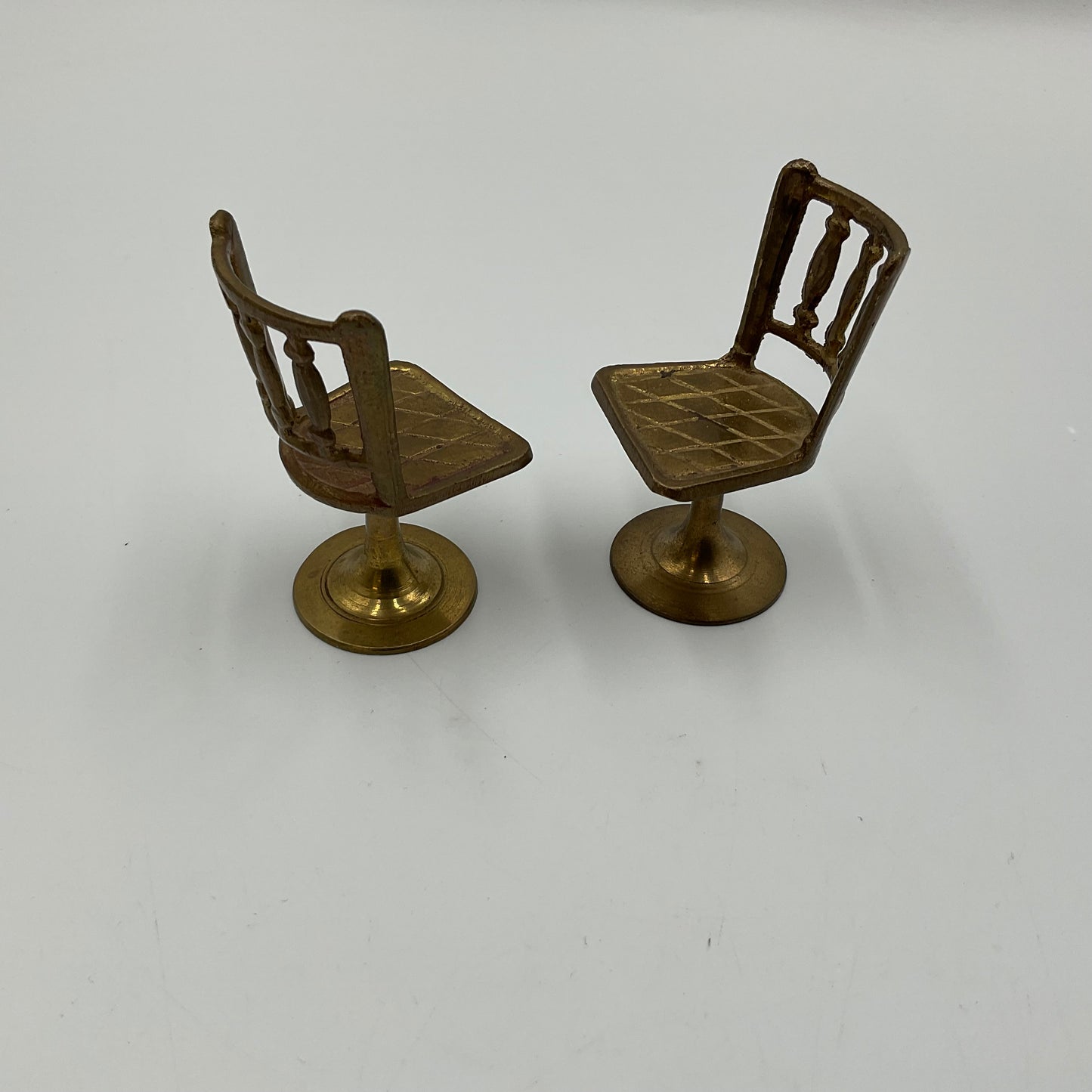 Vintage Brass Miniature Dollhouse Chairs