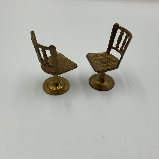 Vintage Brass Miniature Dollhouse Chairs
