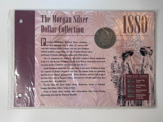 Morgan Silver Dollar Collection 1880 Philadelphia Mint with COA OGP