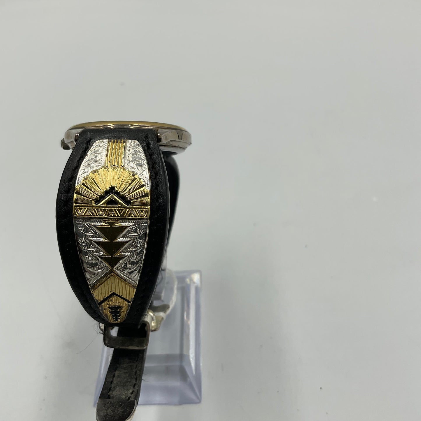 Montana Silversmiths Aztec Silver Gold Black Leather New Battery