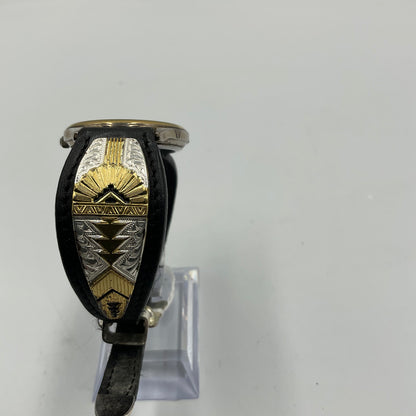 Montana Silversmiths Aztec Silver Gold Black Leather New Battery