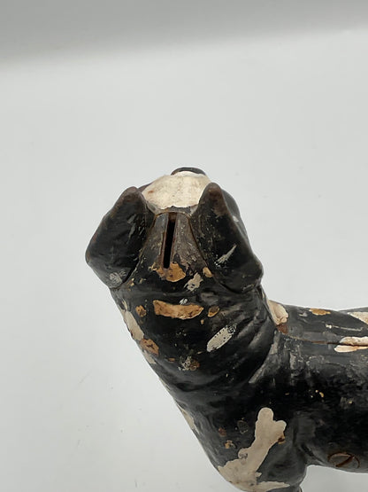Vintage Hubley Style Cast Iron Boston Terrier Coin Piggy Bank