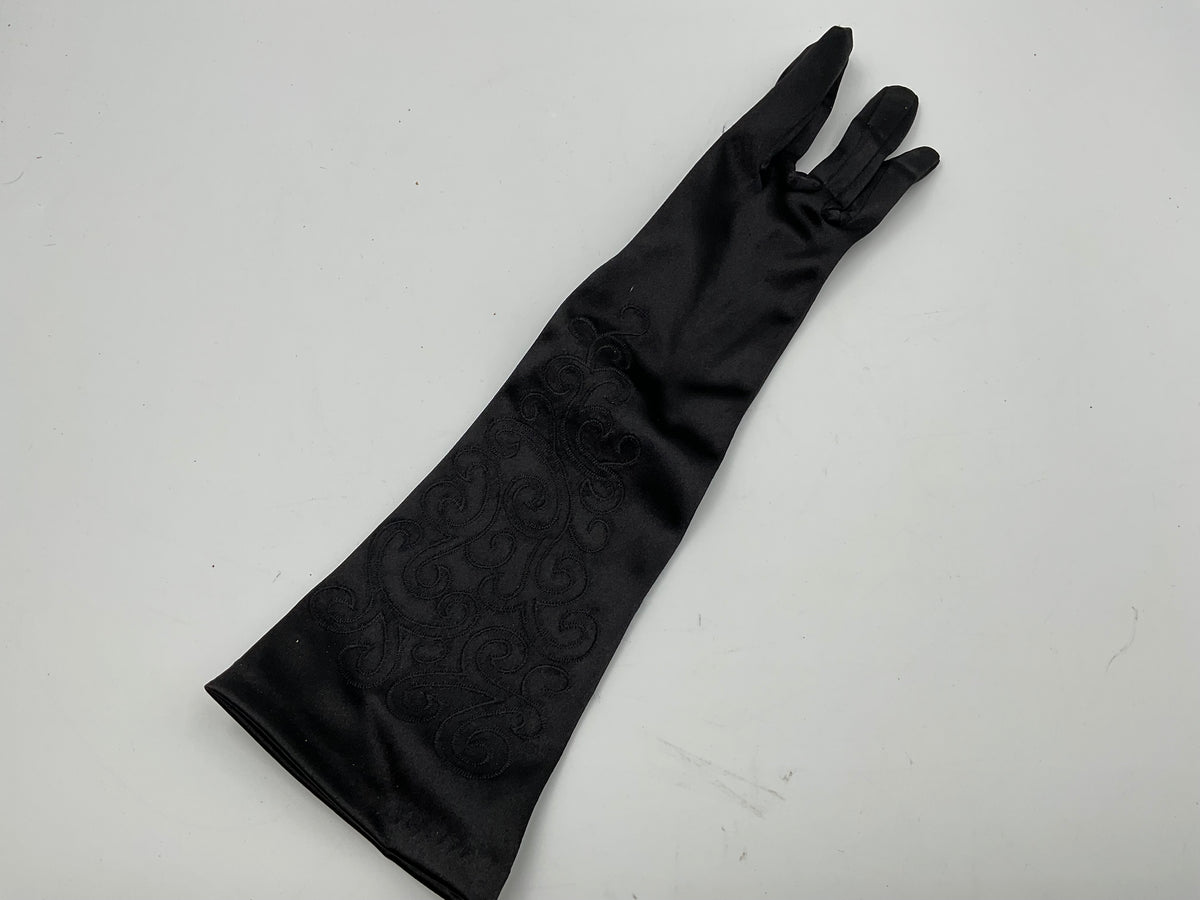 Vintage Black opera-length evening gloves