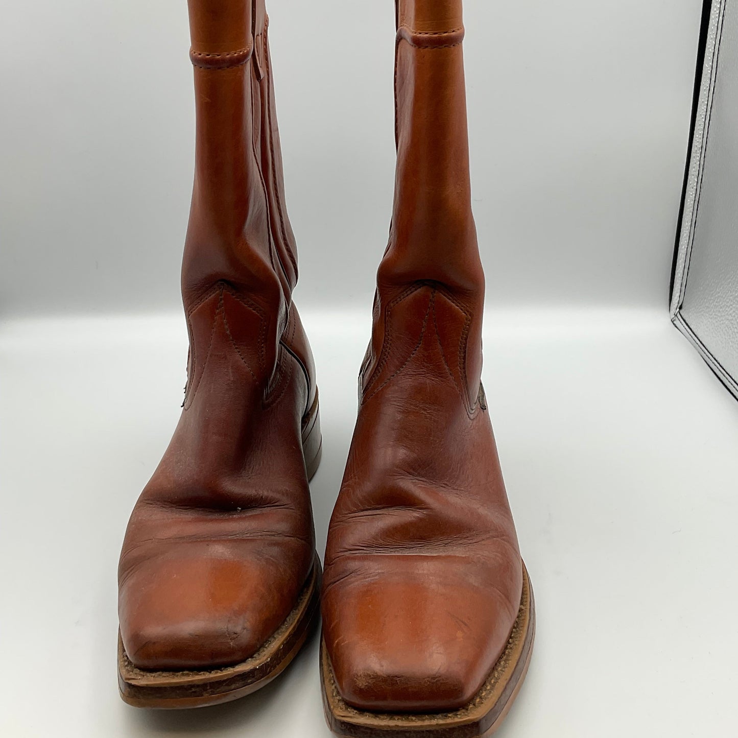 Vintage Wrangler Leather Square Toe Cowboy Boots