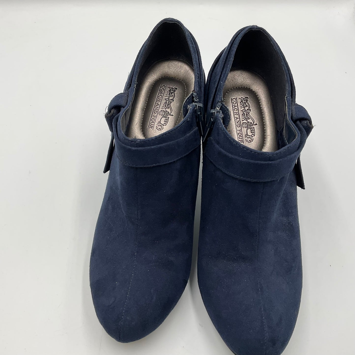 Coach and Four Blue Suede Women's Shoes Size 8 Heels