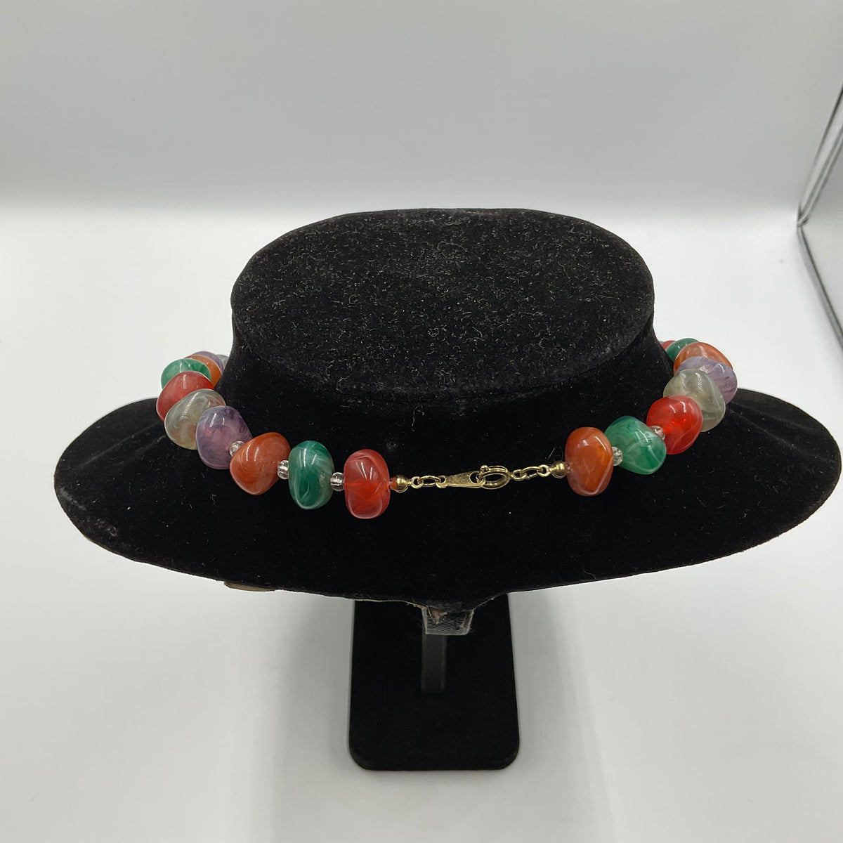 Multicolor Jellybean Shaped Beads Fashion Jewelry Necklace