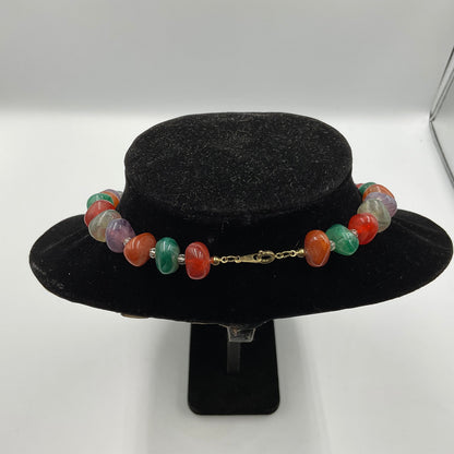 Multicolor Jellybean Shaped Beads Fashion Jewelry Necklace