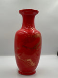Dragon Vase Gold Gilded Red Glaze Shangcheng Reikin Tai Hwa Pottery