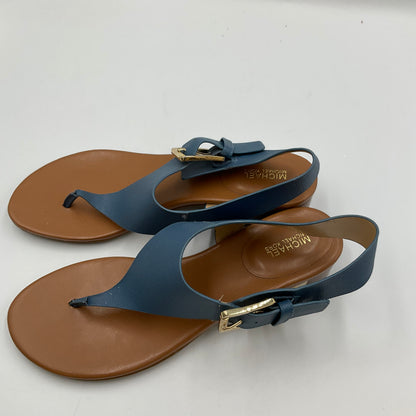 Michael Kors London Thong Block Heel Blue Size 7.5