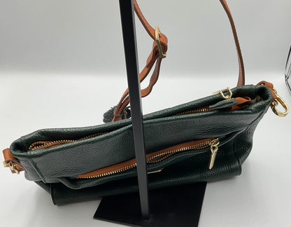 Valentina Italia Genuine Pebbled Leather Dark Forrest Green