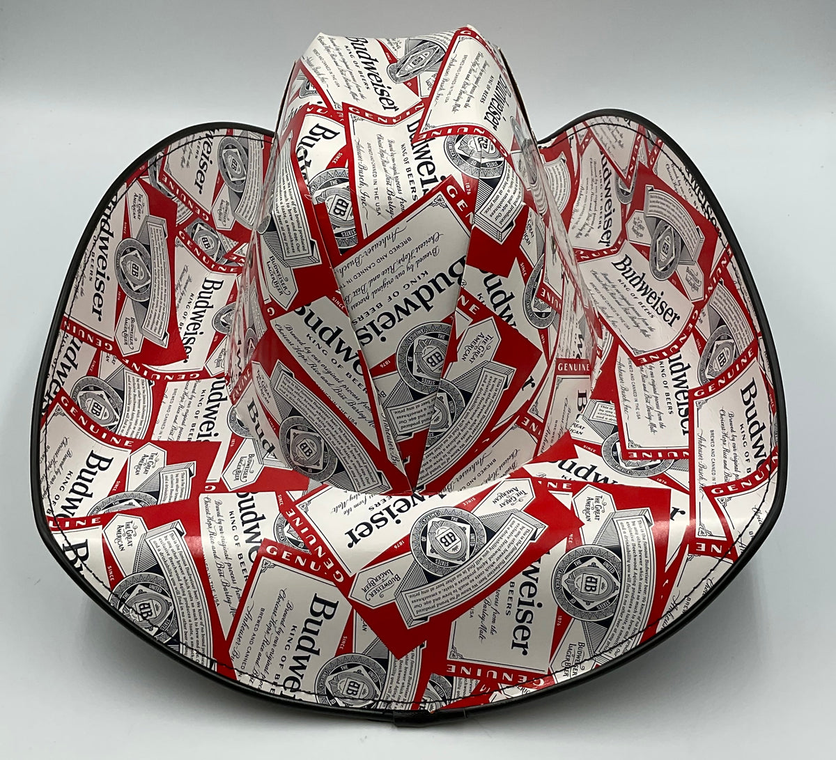 Budweiser Cowboy Novelty Hat Made out of Budweiser boxes