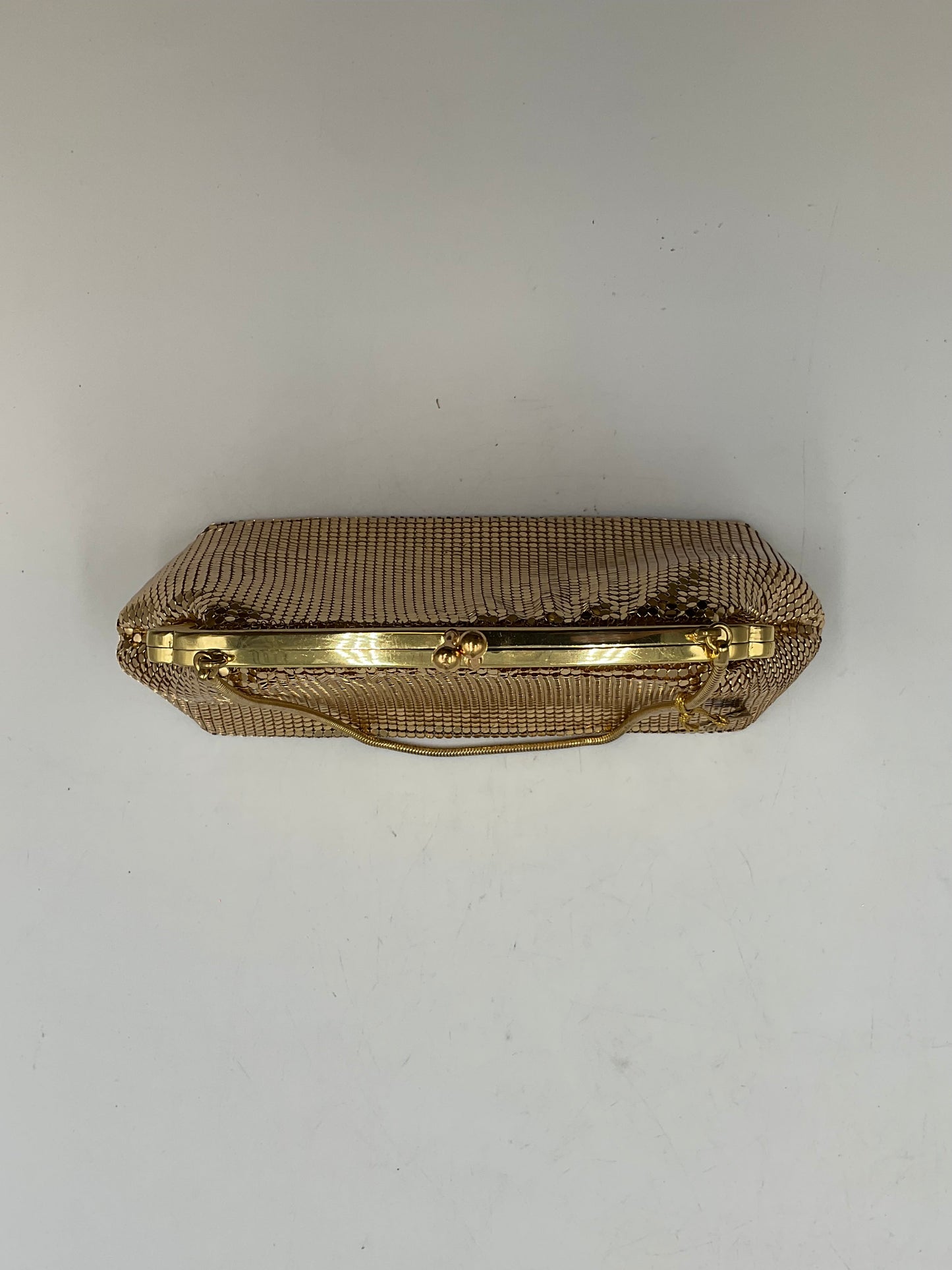 Oroton Gold Metal Mesh Evening Bag