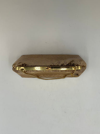 Oroton Gold Metal Mesh Evening Bag