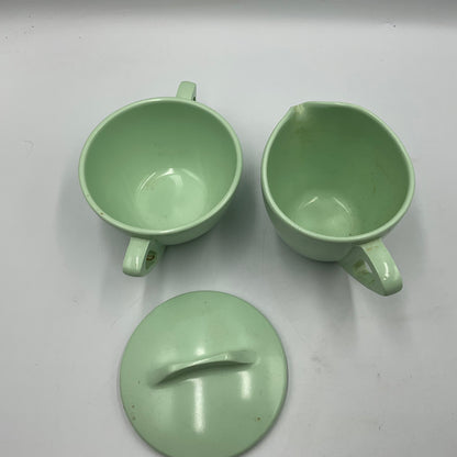 Vintage melamine Creamer and Sugar Bowl Set