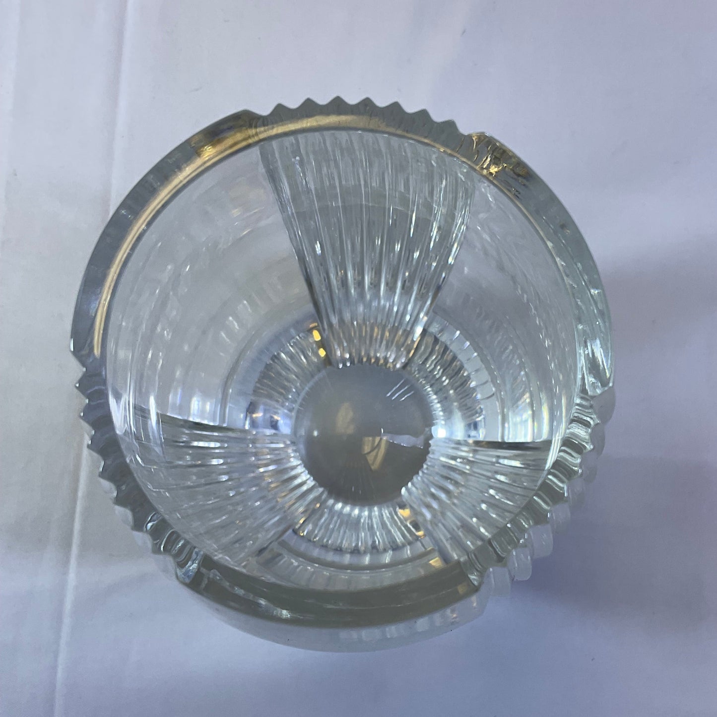 Lenox Crystal Vase Modern Contemporary Clear Ribbed Pinstripe Cut Glass Vase