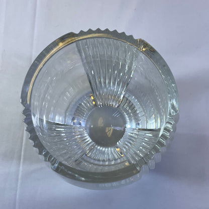 Lenox Crystal Vase Modern Contemporary Clear Ribbed Pinstripe Cut Glass Vase