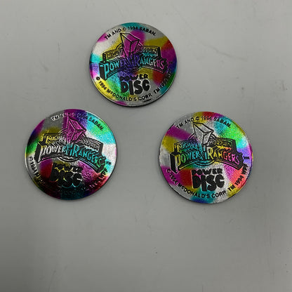 Set of 3 Vintage 1994 McDonald’s Mighty Morphin Power Rangers Pogs